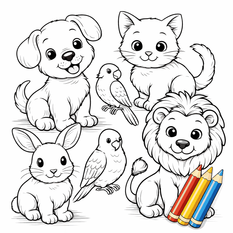 Animals coloring pages for kids