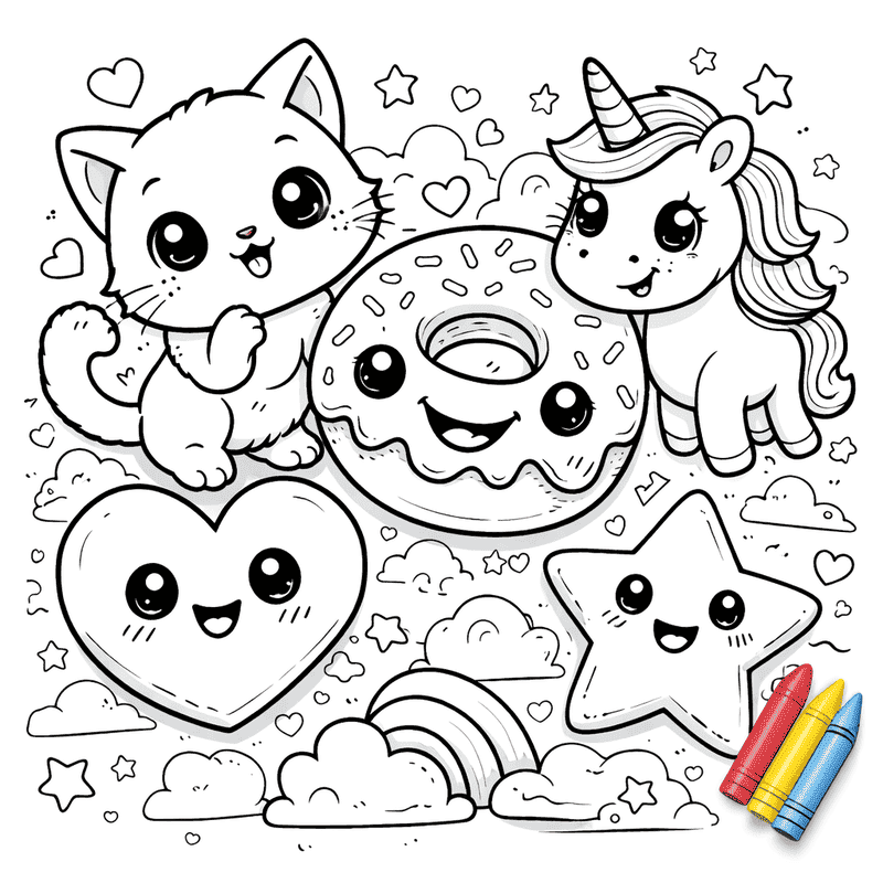Cute coloring pages for kids